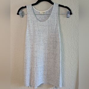 Aritzia Wilfred Free Knit Racerback Tank Blue Speckled High Low Side Split S